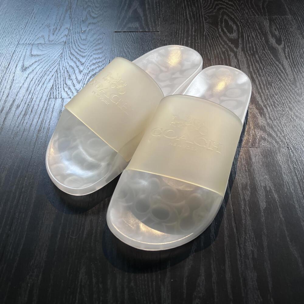 Coach Slides Translucent Rubber Frost White